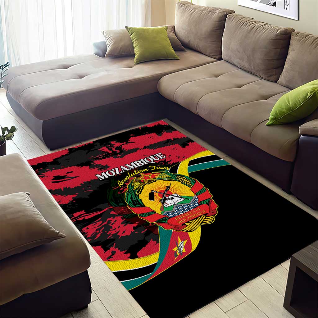 Mozambique Revolution Day Area Rug Coat Of Arms FRELIMO - Wonder Print Shop