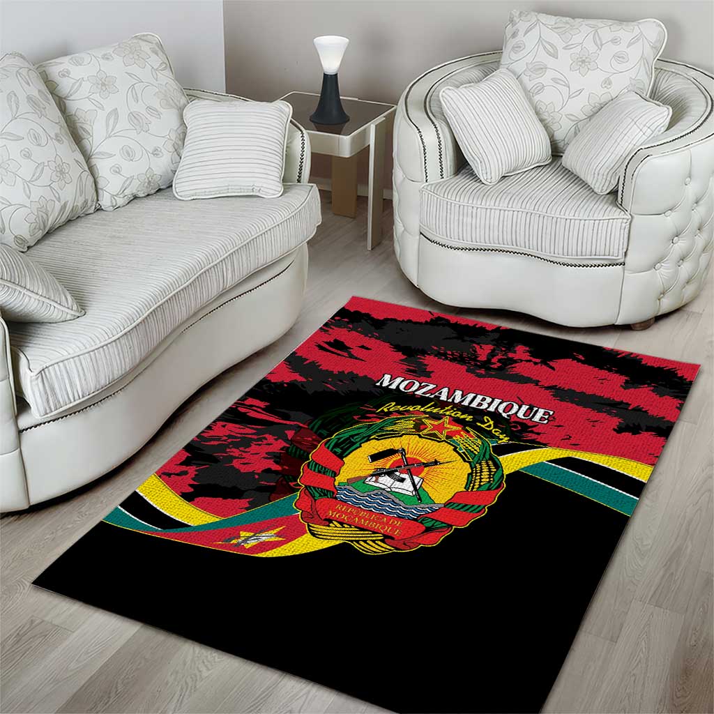 Mozambique Revolution Day Area Rug Coat Of Arms FRELIMO - Wonder Print Shop