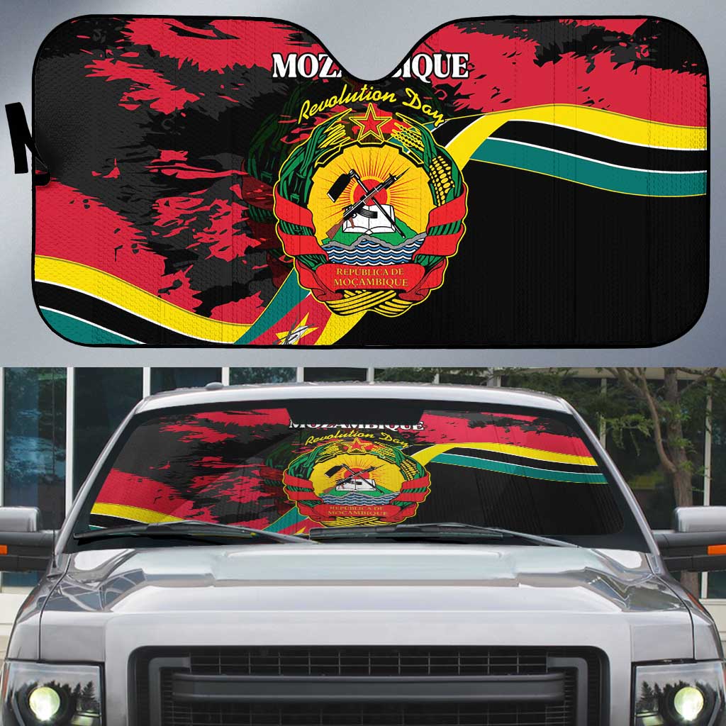Mozambique Revolution Day Auto Sun Shade Coat Of Arms FRELIMO - Wonder Print Shop
