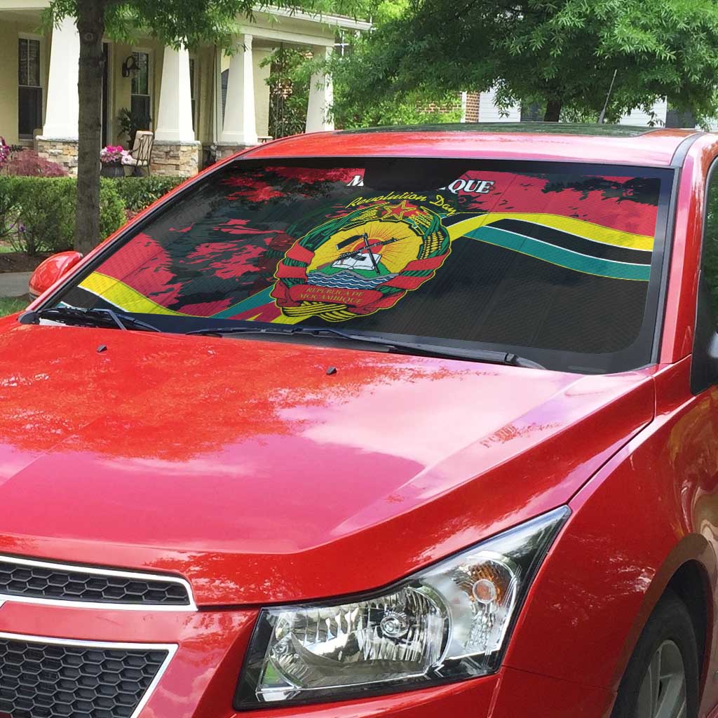 Mozambique Revolution Day Auto Sun Shade Coat Of Arms FRELIMO - Wonder Print Shop