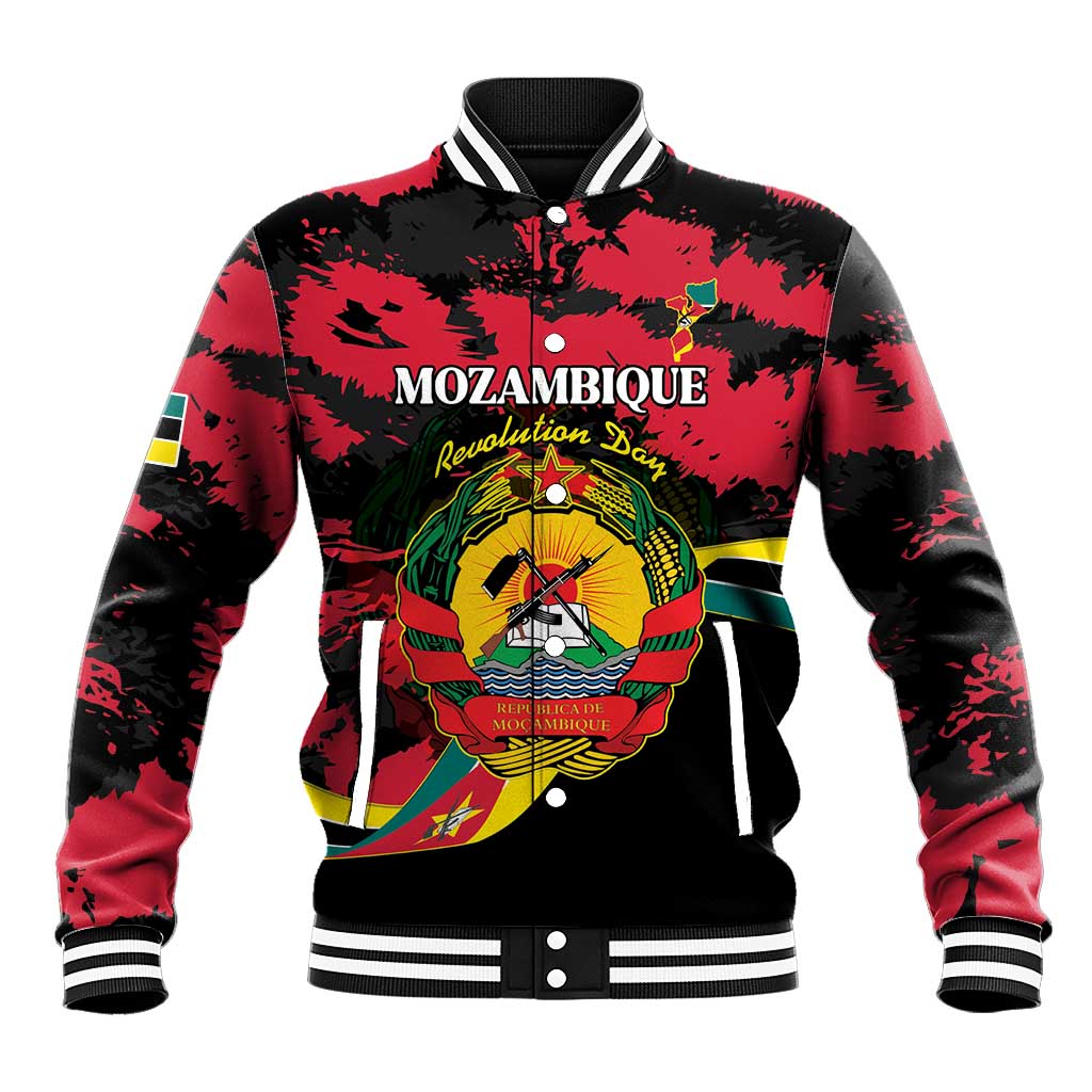Personalized Mozambique Revolution Day Baseball Jacket Coat Of Arms FRELIMO - Wonder Print Shop