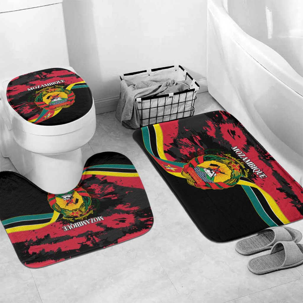 Mozambique Revolution Day Bathroom Set Coat Of Arms FRELIMO - Wonder Print Shop