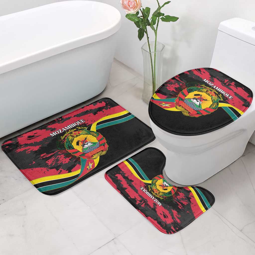 Mozambique Revolution Day Bathroom Set Coat Of Arms FRELIMO - Wonder Print Shop