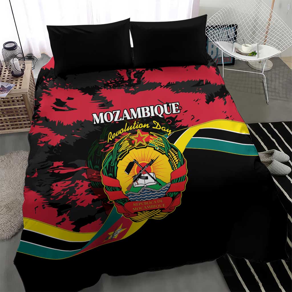 Mozambique Revolution Day Bedding Set Coat Of Arms FRELIMO - Wonder Print Shop