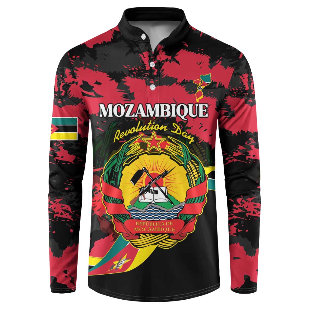 Personalized Mozambique Revolution Day Button Sweatshirt Coat Of Arms FRELIMO - Wonder Print Shop