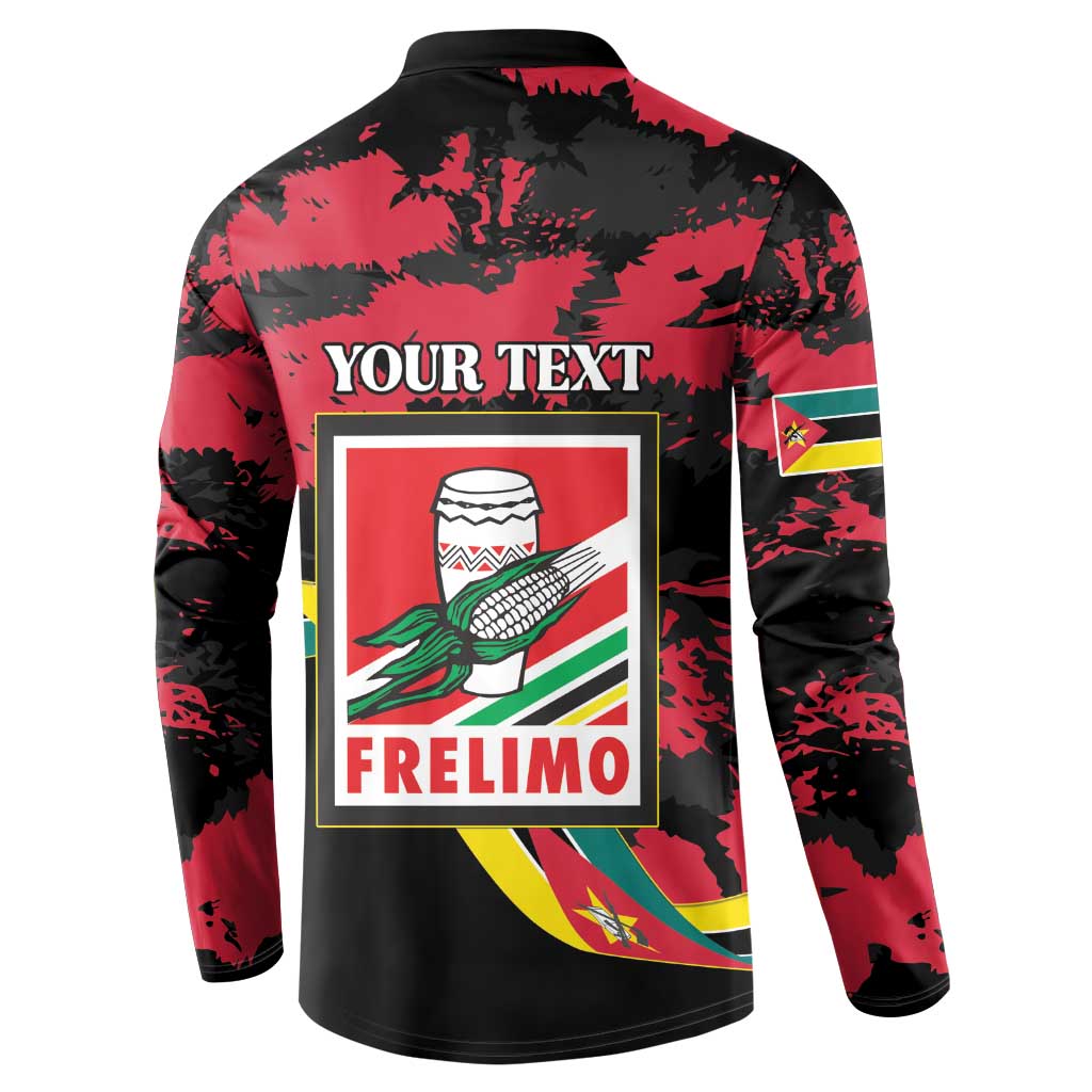 Personalized Mozambique Revolution Day Button Sweatshirt Coat Of Arms FRELIMO - Wonder Print Shop