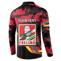 Personalized Mozambique Revolution Day Button Sweatshirt Coat Of Arms FRELIMO - Wonder Print Shop