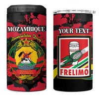 Personalized Mozambique Revolution Day 4 in 1 Can Cooler Tumbler Coat Of Arms FRELIMO - Wonder Print Shop