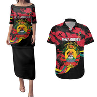 Personalized Mozambique Revolution Day Couples Matching Puletasi and Hawaiian Shirt Coat Of Arms FRELIMO - Wonder Print Shop
