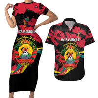 Personalized Mozambique Revolution Day Couples Matching Short Sleeve Bodycon Dress and Hawaiian Shirt Coat Of Arms FRELIMO - Wonder Print Shop