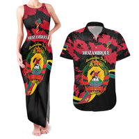Personalized Mozambique Revolution Day Couples Matching Tank Maxi Dress and Hawaiian Shirt Coat Of Arms FRELIMO - Wonder Print Shop