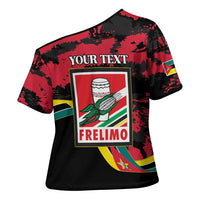 Personalized Mozambique Revolution Day Cross Shoulder Shirt Coat Of Arms FRELIMO - Wonder Print Shop
