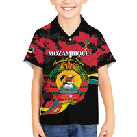 Personalized Mozambique Revolution Day Family Matching Long Sleeve Bodycon Dress and Hawaiian Shirt Coat Of Arms FRELIMO - Wonder Print Shop