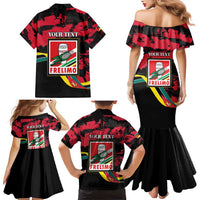 Personalized Mozambique Revolution Day Family Matching Mermaid Dress and Hawaiian Shirt Coat Of Arms FRELIMO - Wonder Print Shop