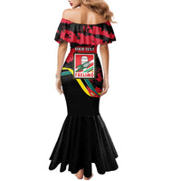 Personalized Mozambique Revolution Day Family Matching Mermaid Dress and Hawaiian Shirt Coat Of Arms FRELIMO - Wonder Print Shop