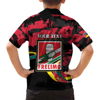 Personalized Mozambique Revolution Day Family Matching Off Shoulder Maxi Dress and Hawaiian Shirt Coat Of Arms FRELIMO - Wonder Print Shop