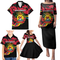 Personalized Mozambique Revolution Day Family Matching Puletasi and Hawaiian Shirt Coat Of Arms FRELIMO - Wonder Print Shop