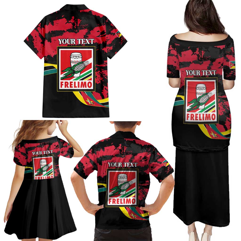 Personalized Mozambique Revolution Day Family Matching Puletasi and Hawaiian Shirt Coat Of Arms FRELIMO - Wonder Print Shop