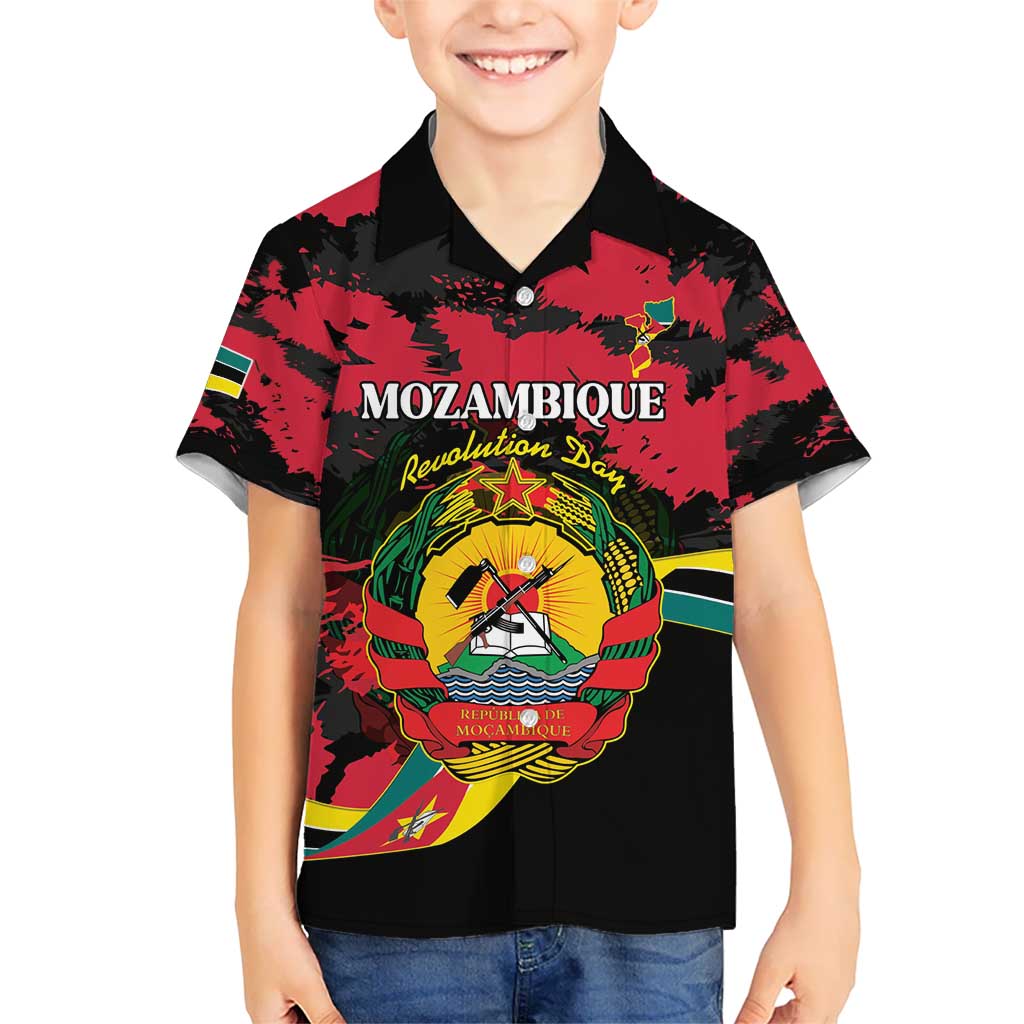 Personalized Mozambique Revolution Day Hawaiian Shirt Coat Of Arms FRELIMO - Wonder Print Shop
