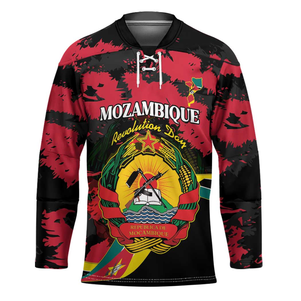 Personalized Mozambique Revolution Day Hockey Jersey Coat Of Arms FRELIMO - Wonder Print Shop