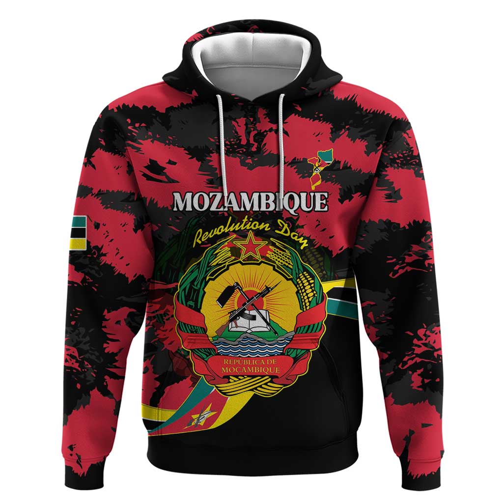 Personalized Mozambique Revolution Day Hoodie Coat Of Arms FRELIMO - Wonder Print Shop