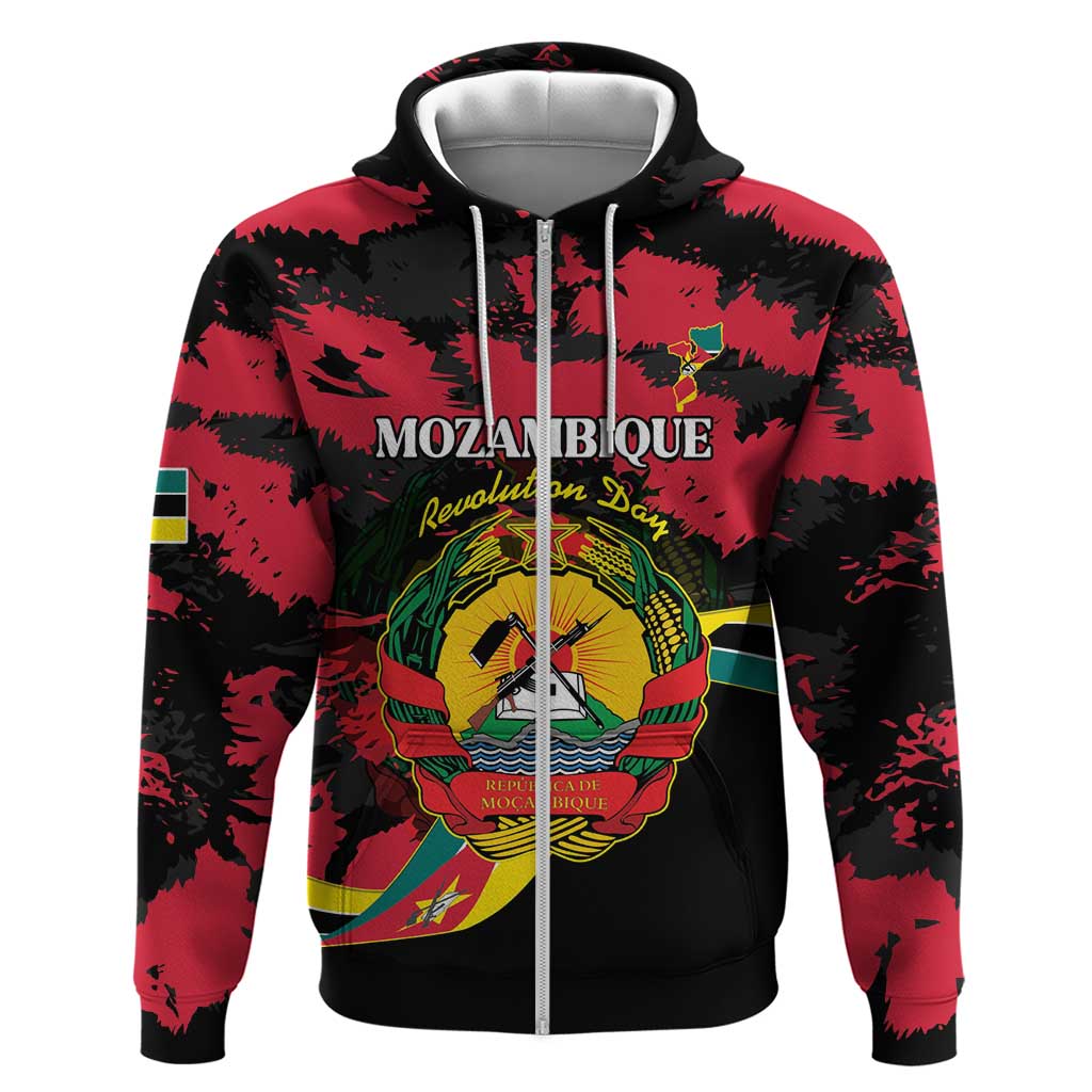 Personalized Mozambique Revolution Day Hoodie Coat Of Arms FRELIMO - Wonder Print Shop