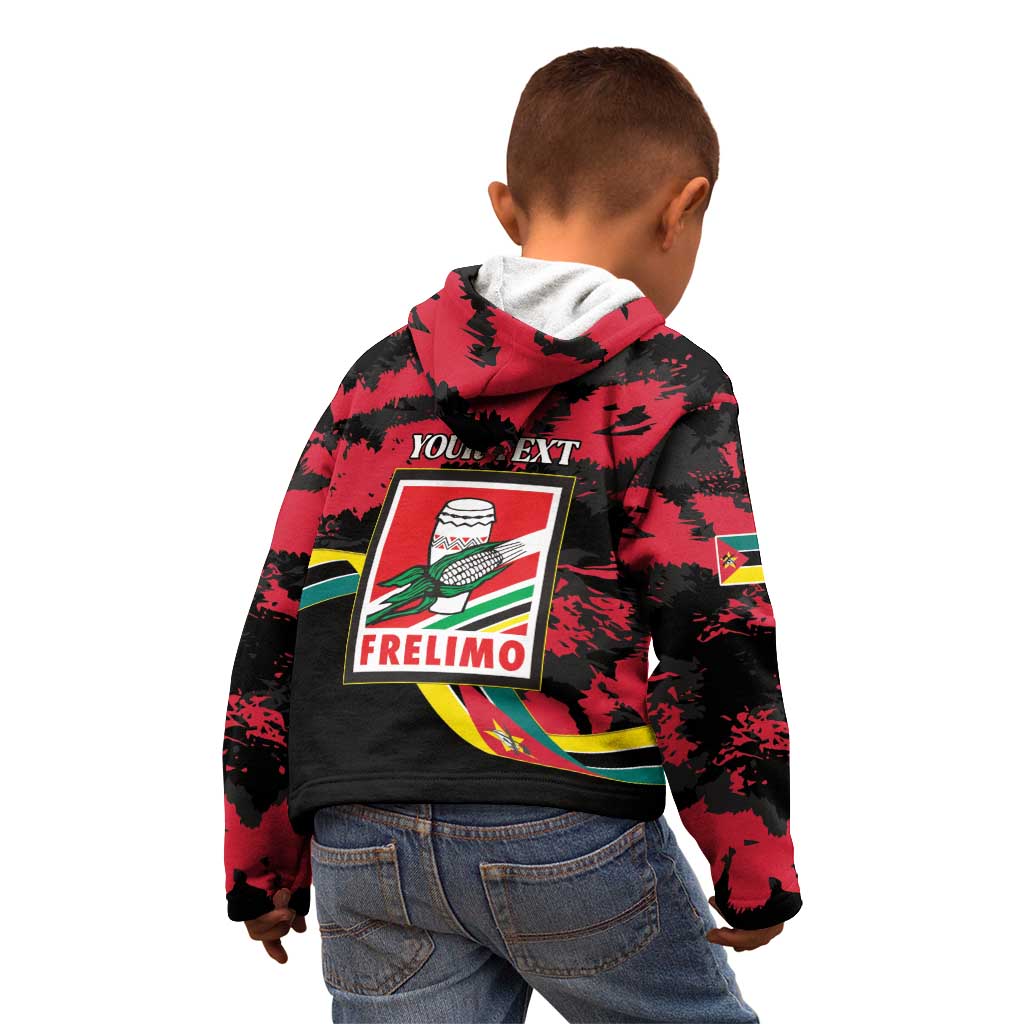 Personalized Mozambique Revolution Day Kid Hoodie Coat Of Arms FRELIMO - Wonder Print Shop