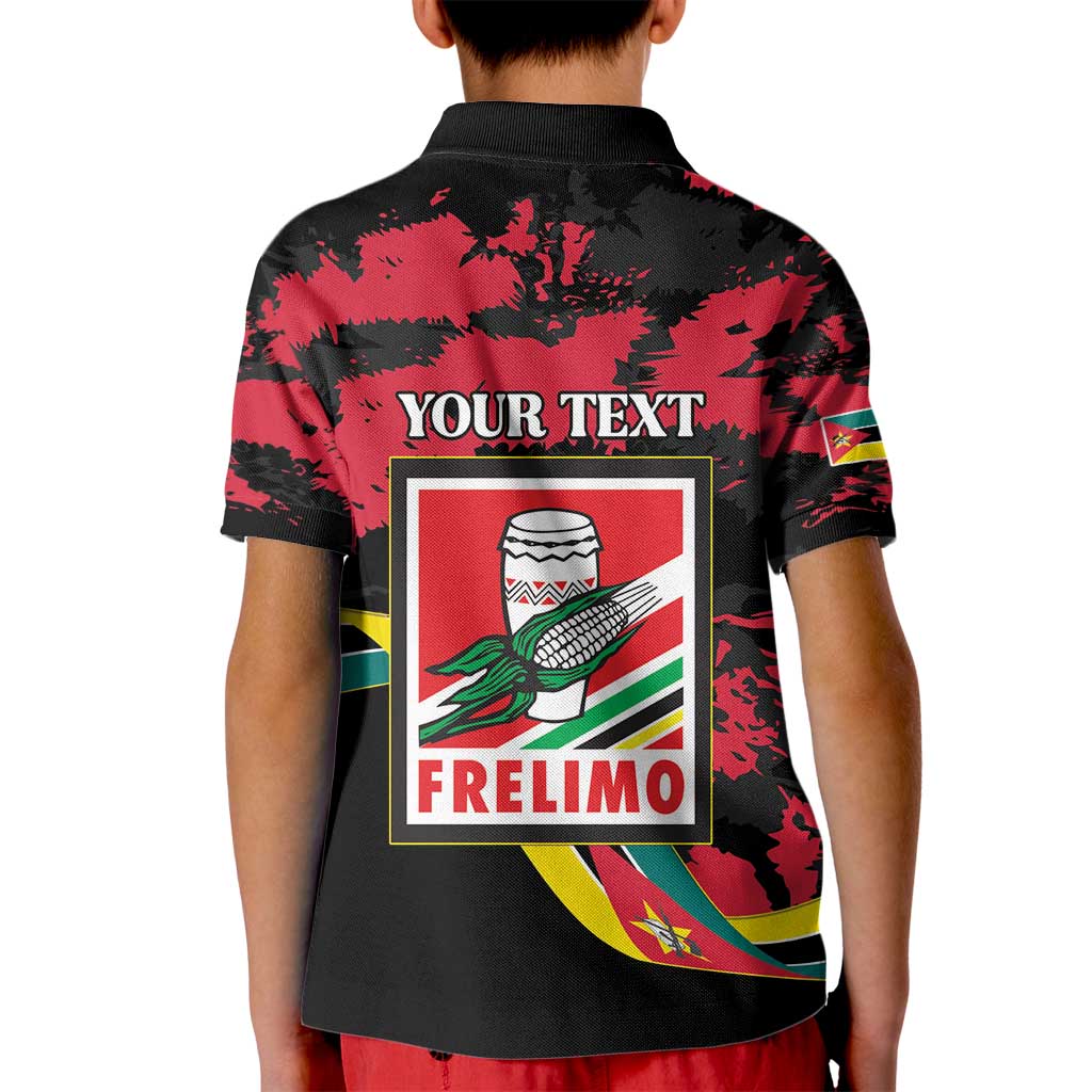 Personalized Mozambique Revolution Day Kid Polo Shirt Coat Of Arms FRELIMO - Wonder Print Shop