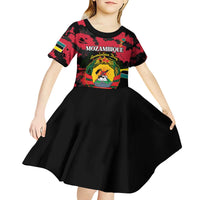 Personalized Mozambique Revolution Day Kid Short Sleeve Dress Coat Of Arms FRELIMO - Wonder Print Shop