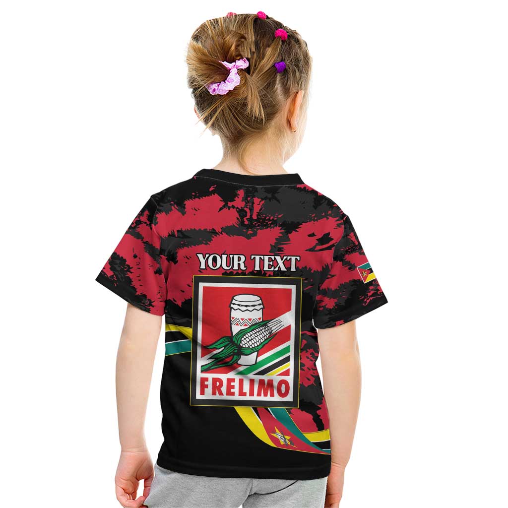 Personalized Mozambique Revolution Day Kid T Shirt Coat Of Arms FRELIMO - Wonder Print Shop
