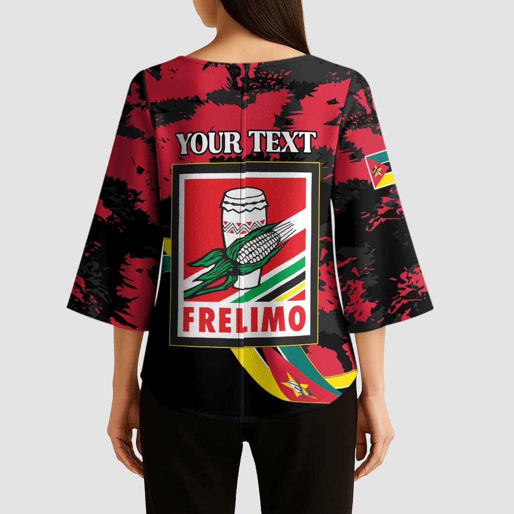 Personalized Mozambique Revolution Day Kimono Sleeve Blouse Coat Of Arms FRELIMO - Wonder Print Shop