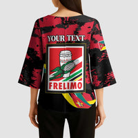 Personalized Mozambique Revolution Day Kimono Sleeve Blouse Coat Of Arms FRELIMO - Wonder Print Shop
