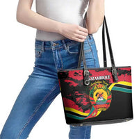 Mozambique Revolution Day Leather Tote Bag Coat Of Arms FRELIMO - Wonder Print Shop