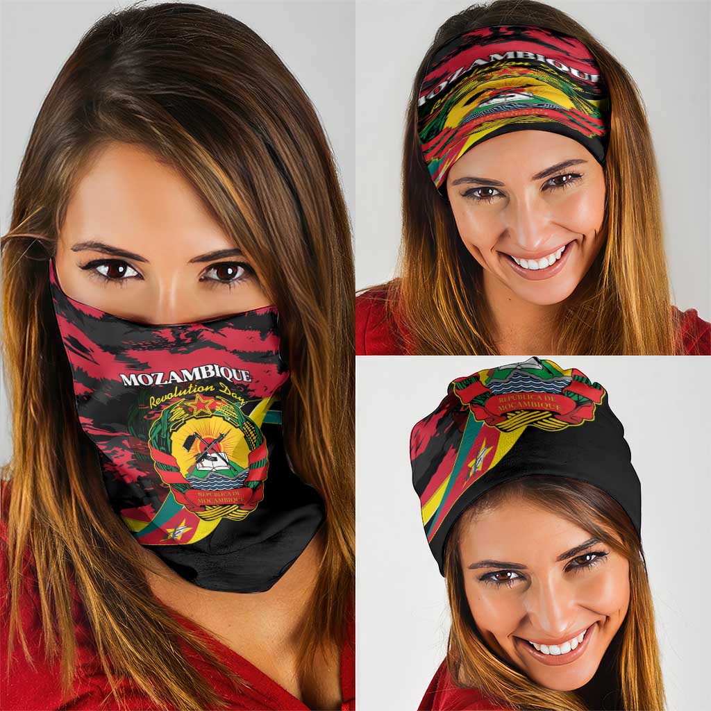 Mozambique Revolution Day Neck Gaiter Coat Of Arms FRELIMO - Wonder Print Shop