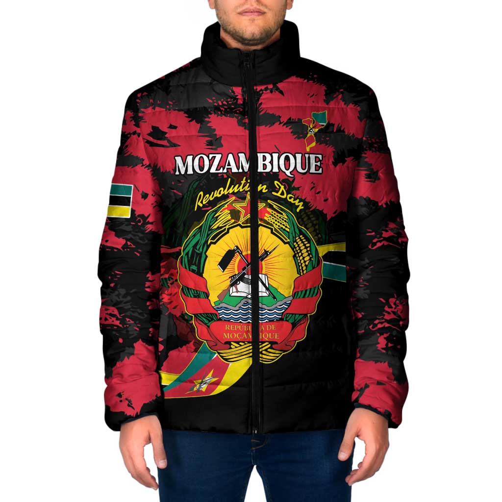 Personalized Mozambique Revolution Day Padded Jacket Coat Of Arms FRELIMO - Wonder Print Shop