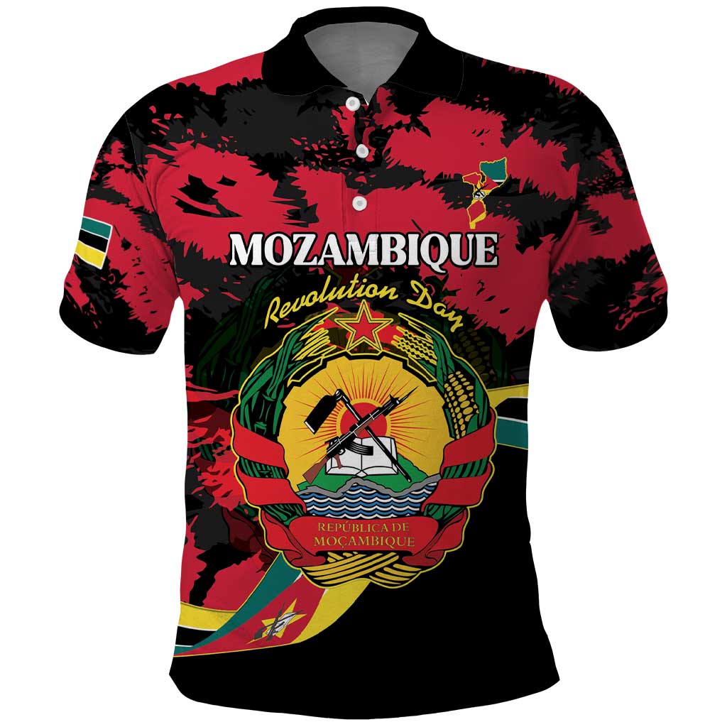 Personalized Mozambique Revolution Day Polo Shirt Coat Of Arms FRELIMO - Wonder Print Shop