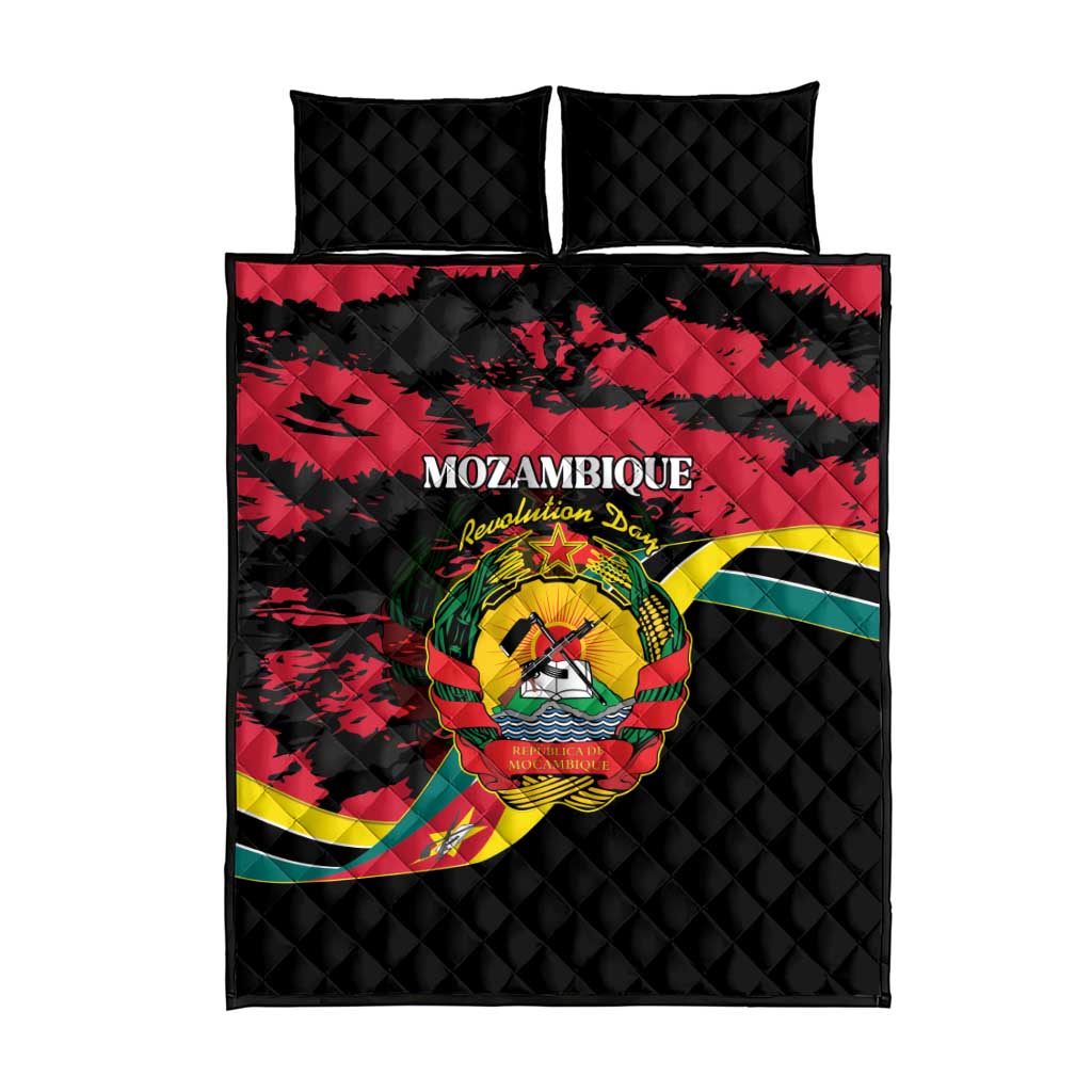 Mozambique Revolution Day Quilt Bed Set Coat Of Arms FRELIMO - Wonder Print Shop