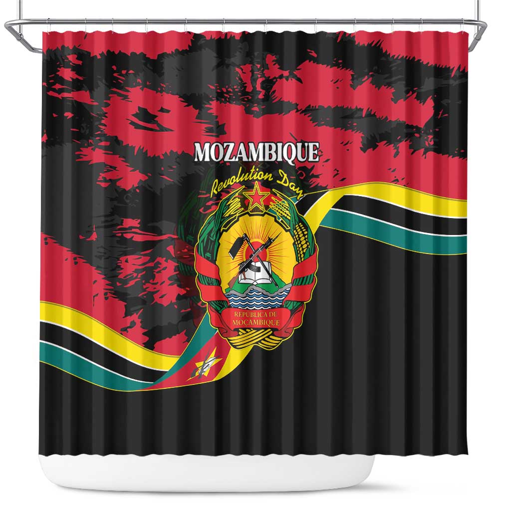 Mozambique Revolution Day Shower Curtain Coat Of Arms FRELIMO - Wonder Print Shop