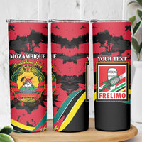 Personalized Mozambique Revolution Day Skinny Tumbler Coat Of Arms FRELIMO - Wonder Print Shop
