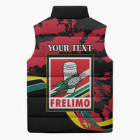 Personalized Mozambique Revolution Day Sleeveless Puffer Jacket Coat Of Arms FRELIMO - Wonder Print Shop