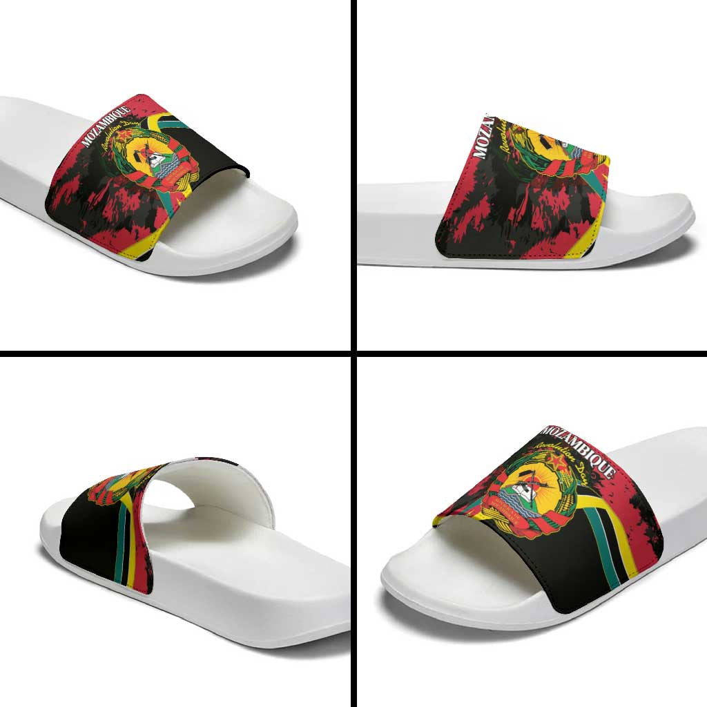 Mozambique Revolution Day Slide Sandals Coat Of Arms FRELIMO - Wonder Print Shop