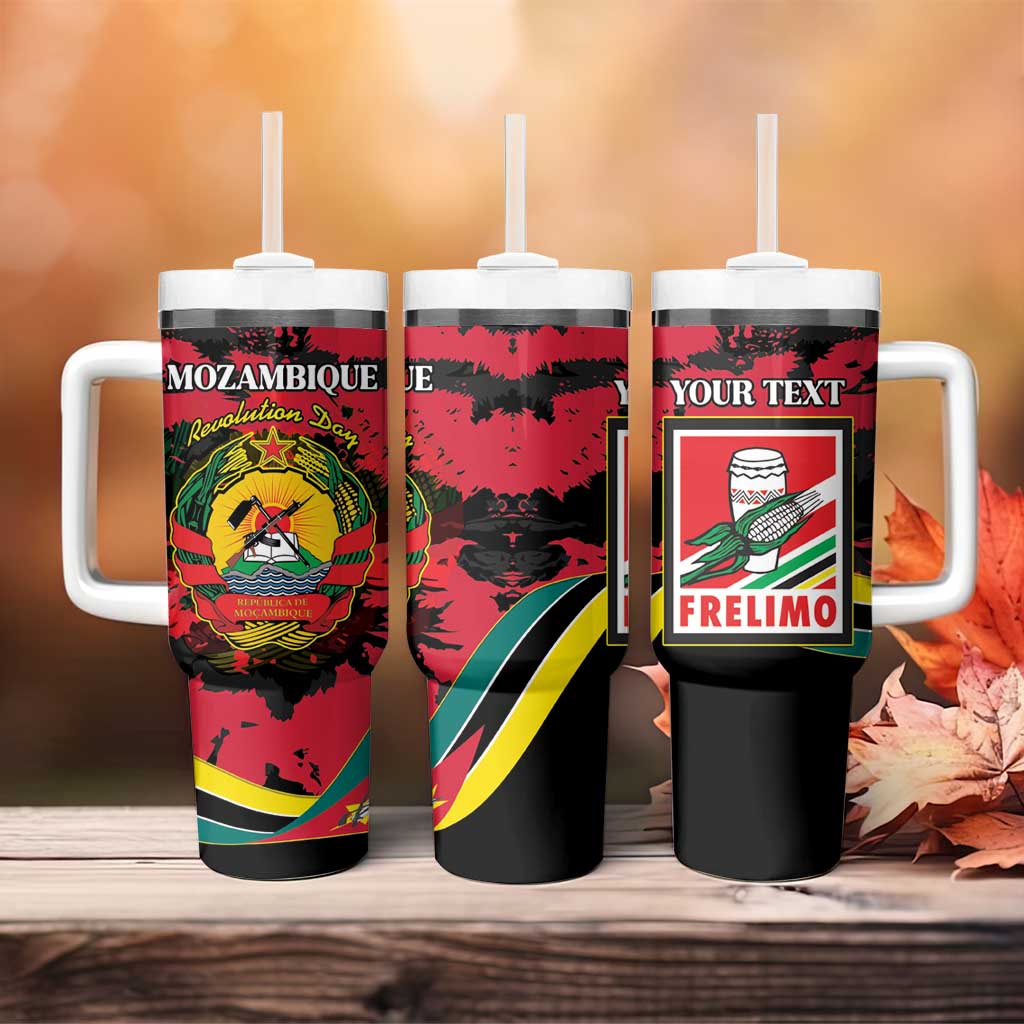 Personalized Mozambique Revolution Day Tumbler With Handle Coat Of Arms FRELIMO - Wonder Print Shop
