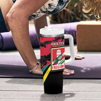 Personalized Mozambique Revolution Day Tumbler With Handle Coat Of Arms FRELIMO - Wonder Print Shop