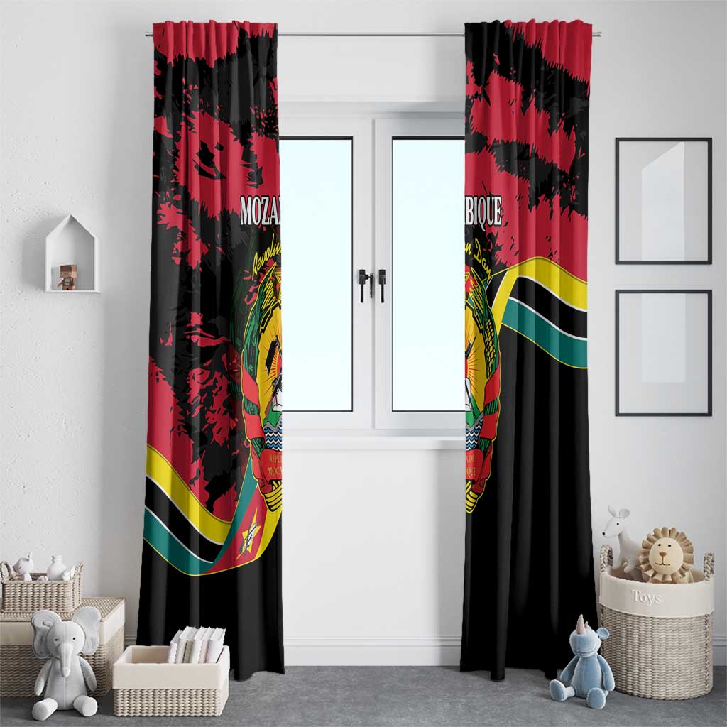 Mozambique Revolution Day Window Curtain Coat Of Arms FRELIMO - Wonder Print Shop