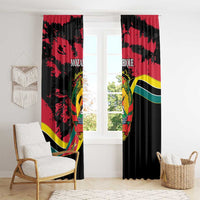 Mozambique Revolution Day Window Curtain Coat Of Arms FRELIMO - Wonder Print Shop