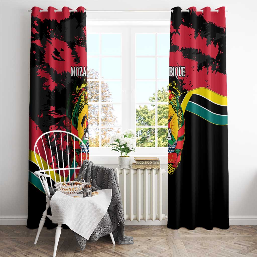 Mozambique Revolution Day Window Curtain Coat Of Arms FRELIMO - Wonder Print Shop