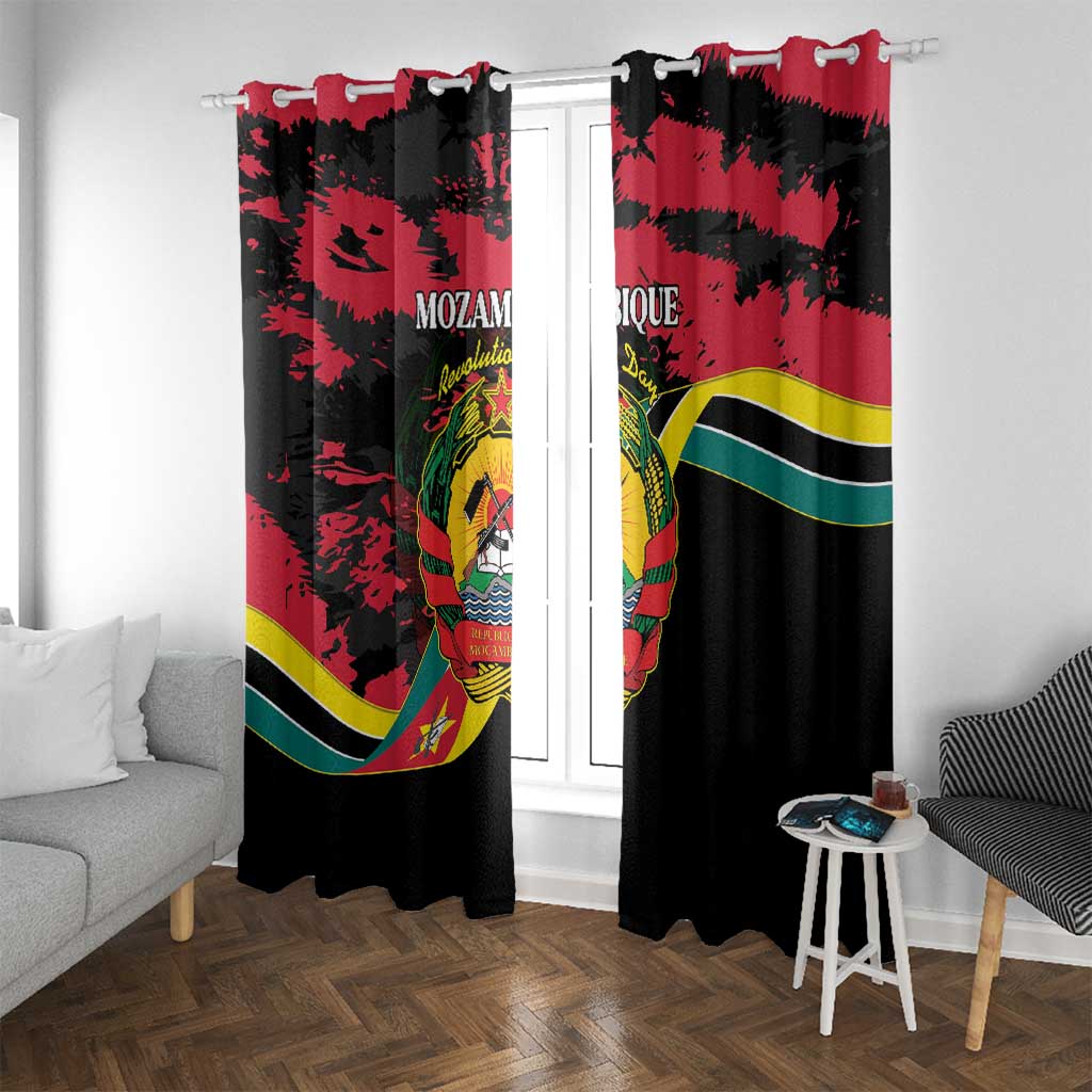 Mozambique Revolution Day Window Curtain Coat Of Arms FRELIMO - Wonder Print Shop