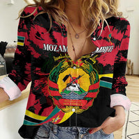 Personalized Mozambique Revolution Day Women Casual Shirt Coat Of Arms FRELIMO - Wonder Print Shop