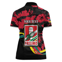 Personalized Mozambique Revolution Day Women Polo Shirt Coat Of Arms FRELIMO - Wonder Print Shop
