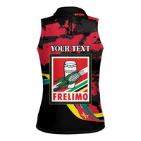 Personalized Mozambique Revolution Day Women Sleeveless Polo Shirt Coat Of Arms FRELIMO - Wonder Print Shop